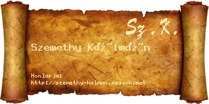 Szemethy Kálmán névjegykártya