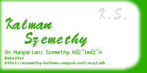 kalman szemethy business card